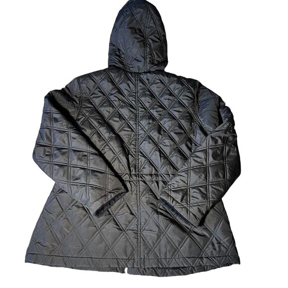 Weatherproof Quilted Jacket Hoodie Womens Size Large Black Cozy Warm Minimalist - Picture 2 of 11
